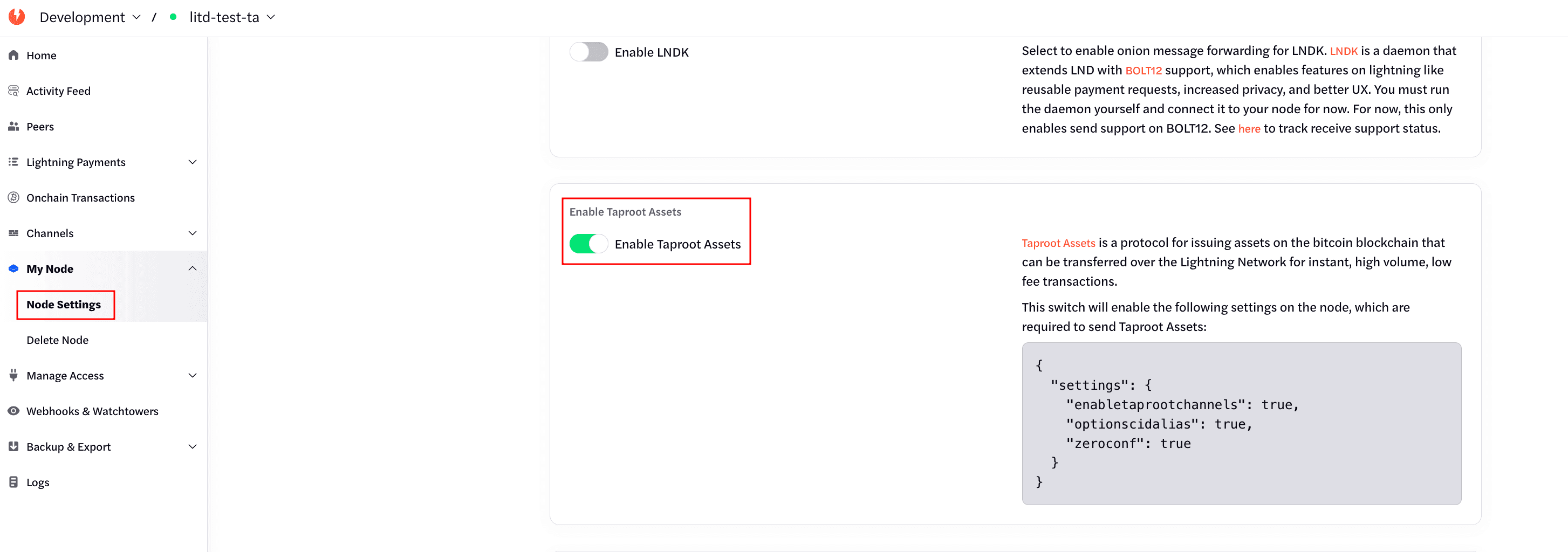 Enable Taproot Assets